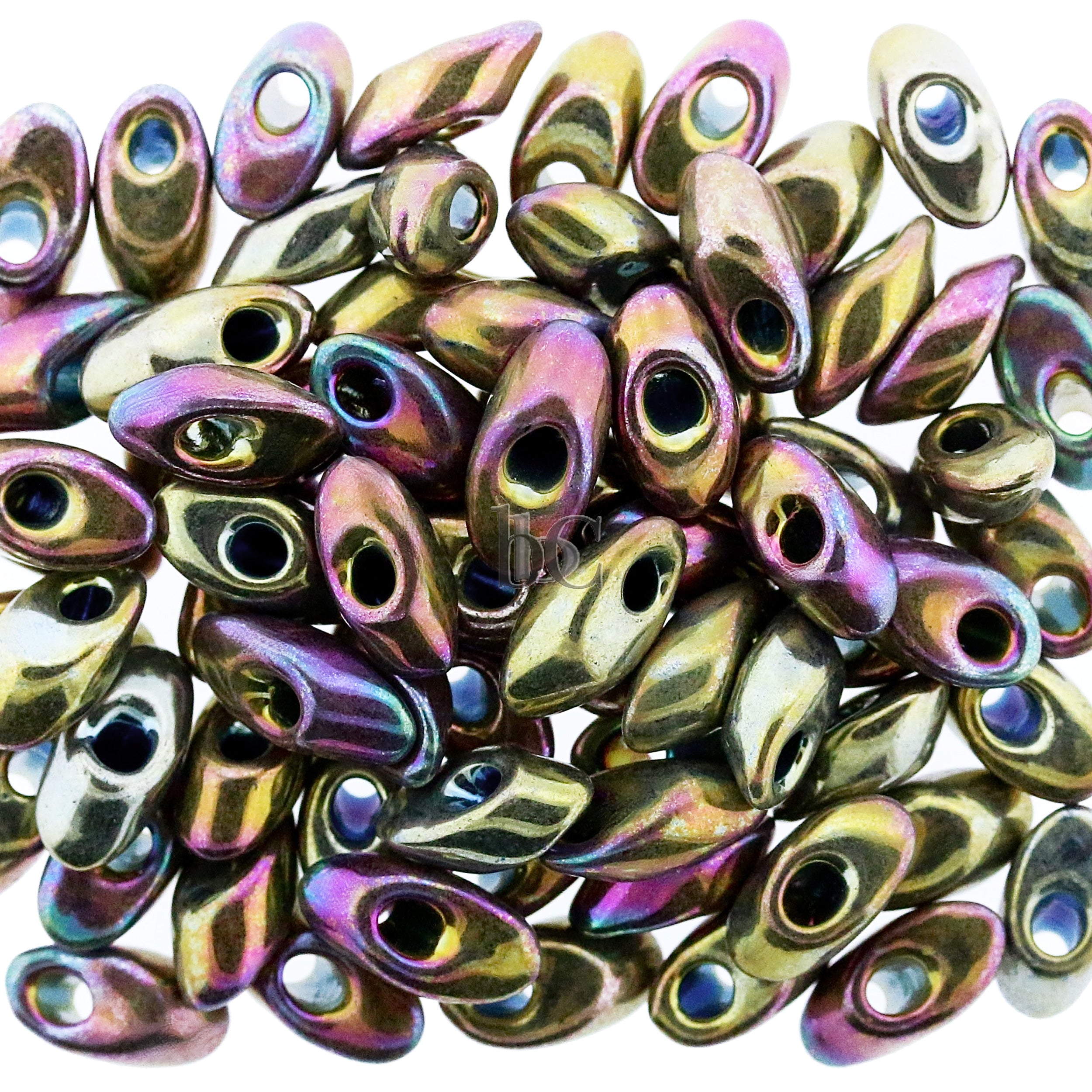 Miyuki Long Magatama Beads, Metallic Purple Gold Iris # 188 ~ 8.5 Grams