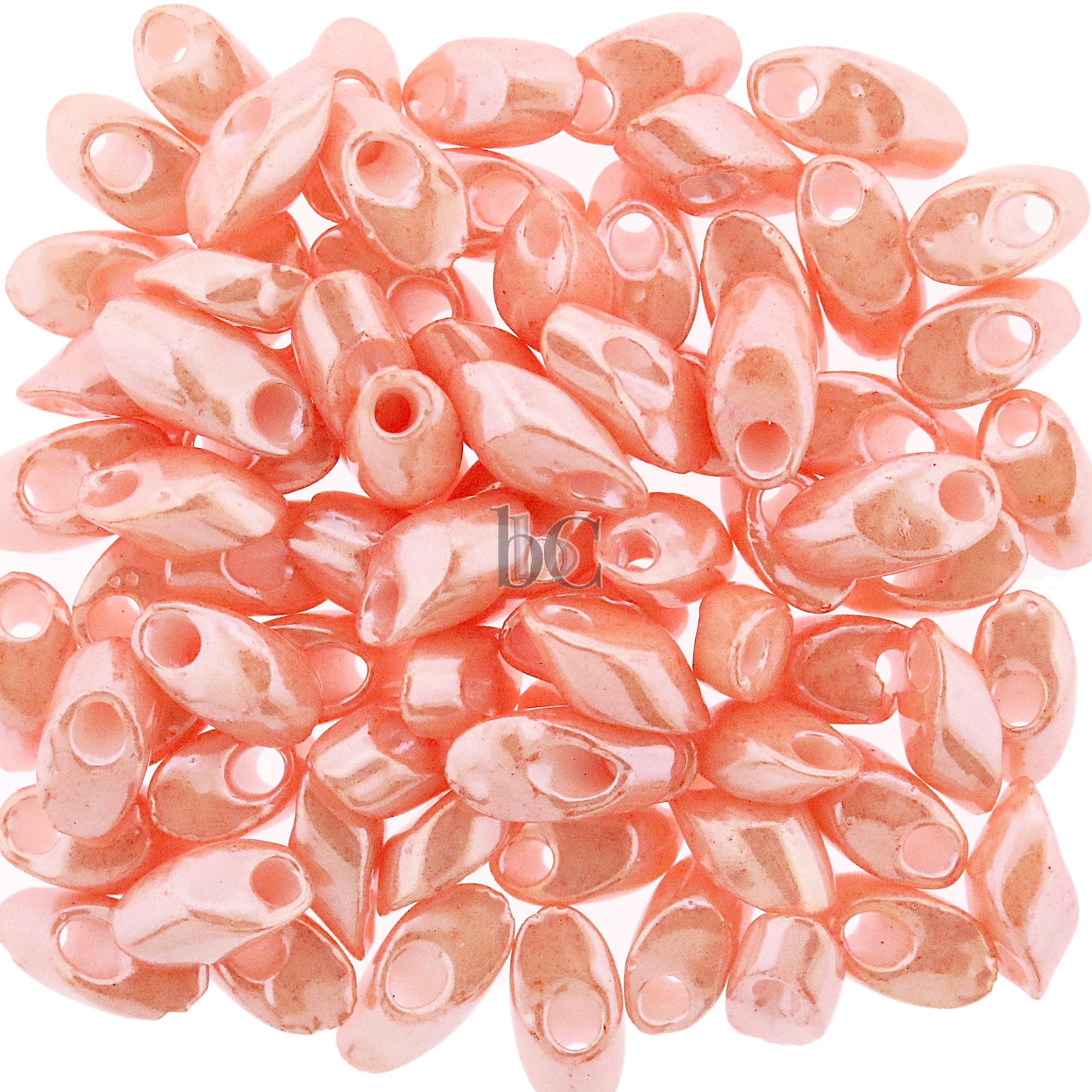 Miyuki Long Magatama Beads, Opaque Salmon # 429 ~ 8.5 Grams