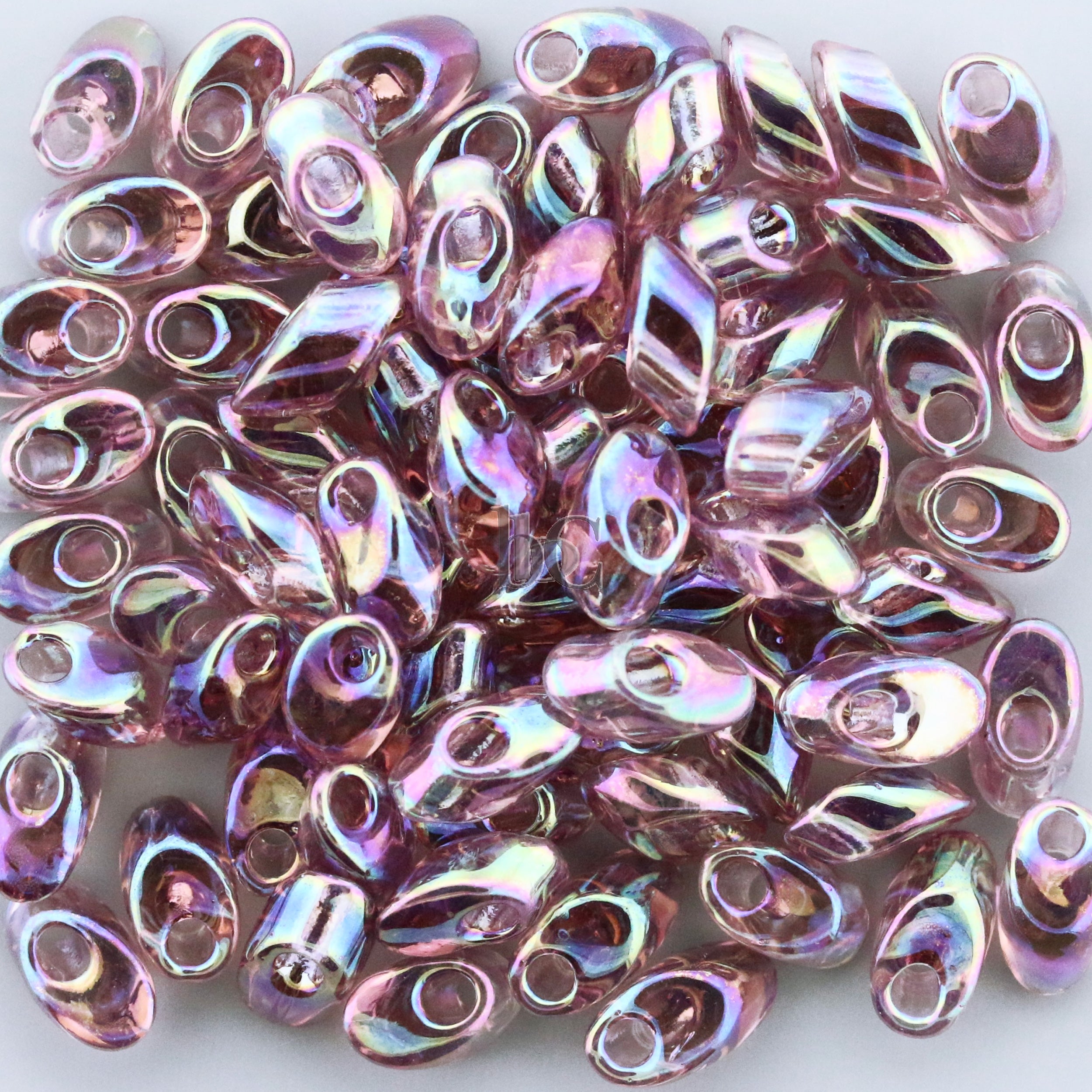 Miyuki Long Magatama Beads, Transparent Amethyst AB # 256 ~ 8.5 Grams