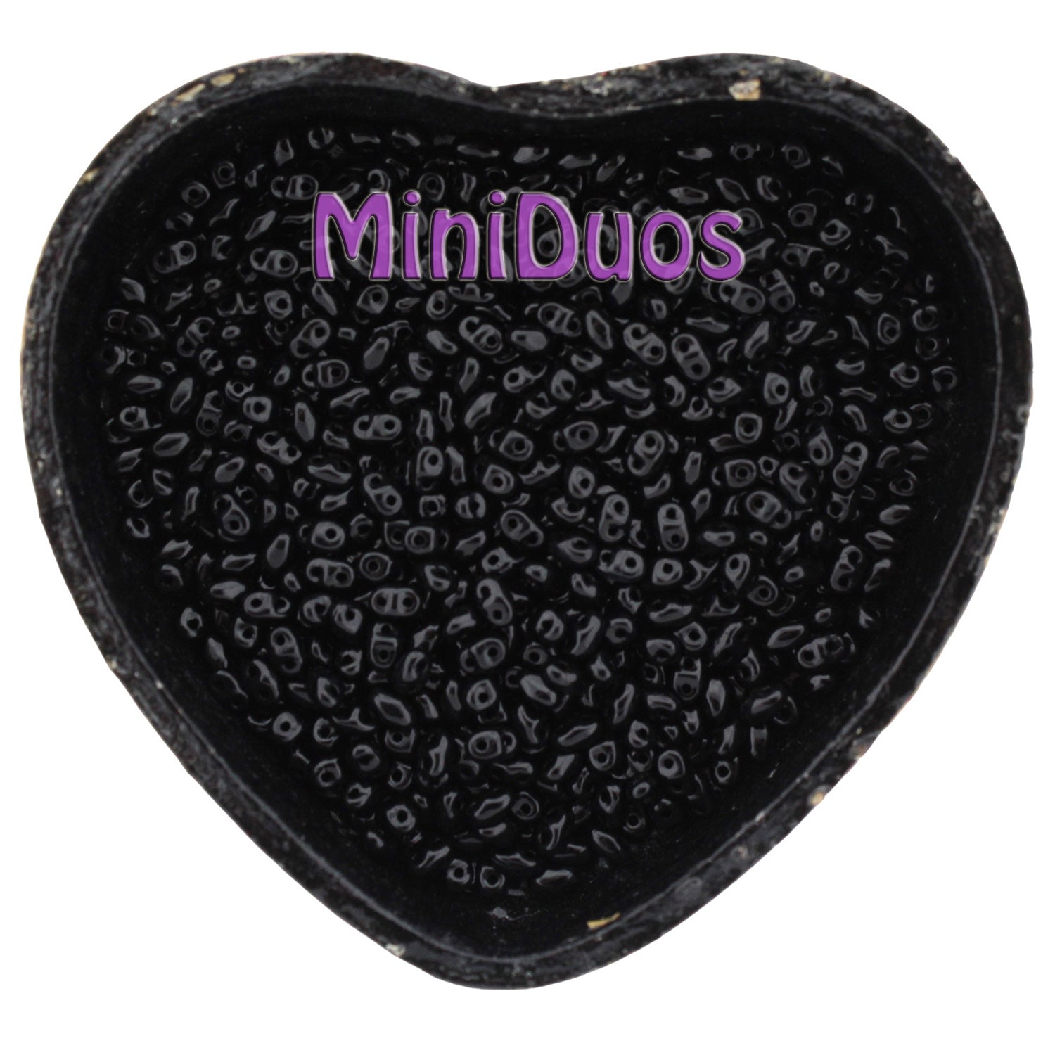 MiniDuo 2x4mm Jet 2-Hole Czech Seed Beads ~ 10g