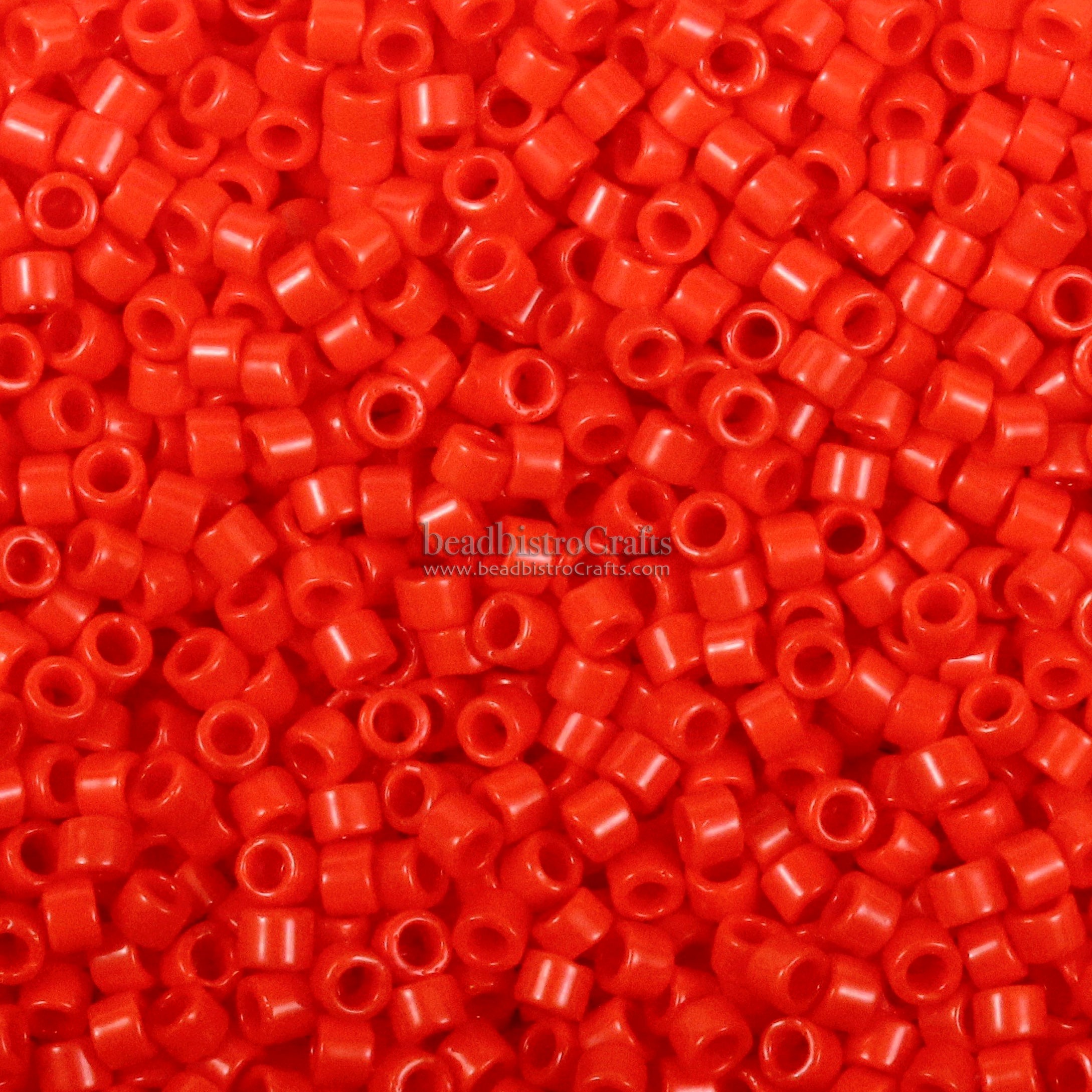 Miyuki 11/0 Delica Seed Beads, Opaque Light Siam # 727 ~ 7.2 grams