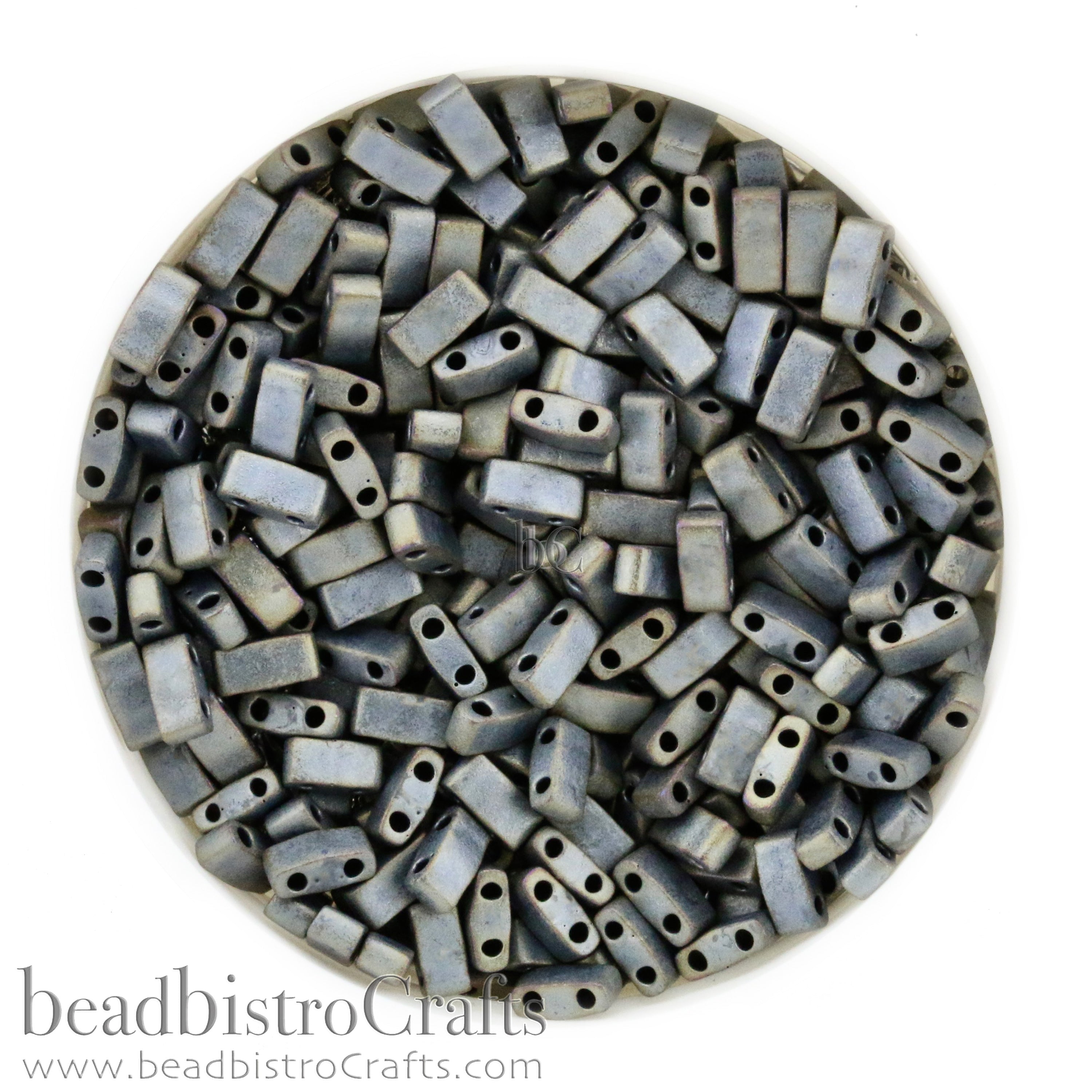 MIYUKI Half Tila Beads, Matte Metallic Silver Grey # 2002 - 10 grams