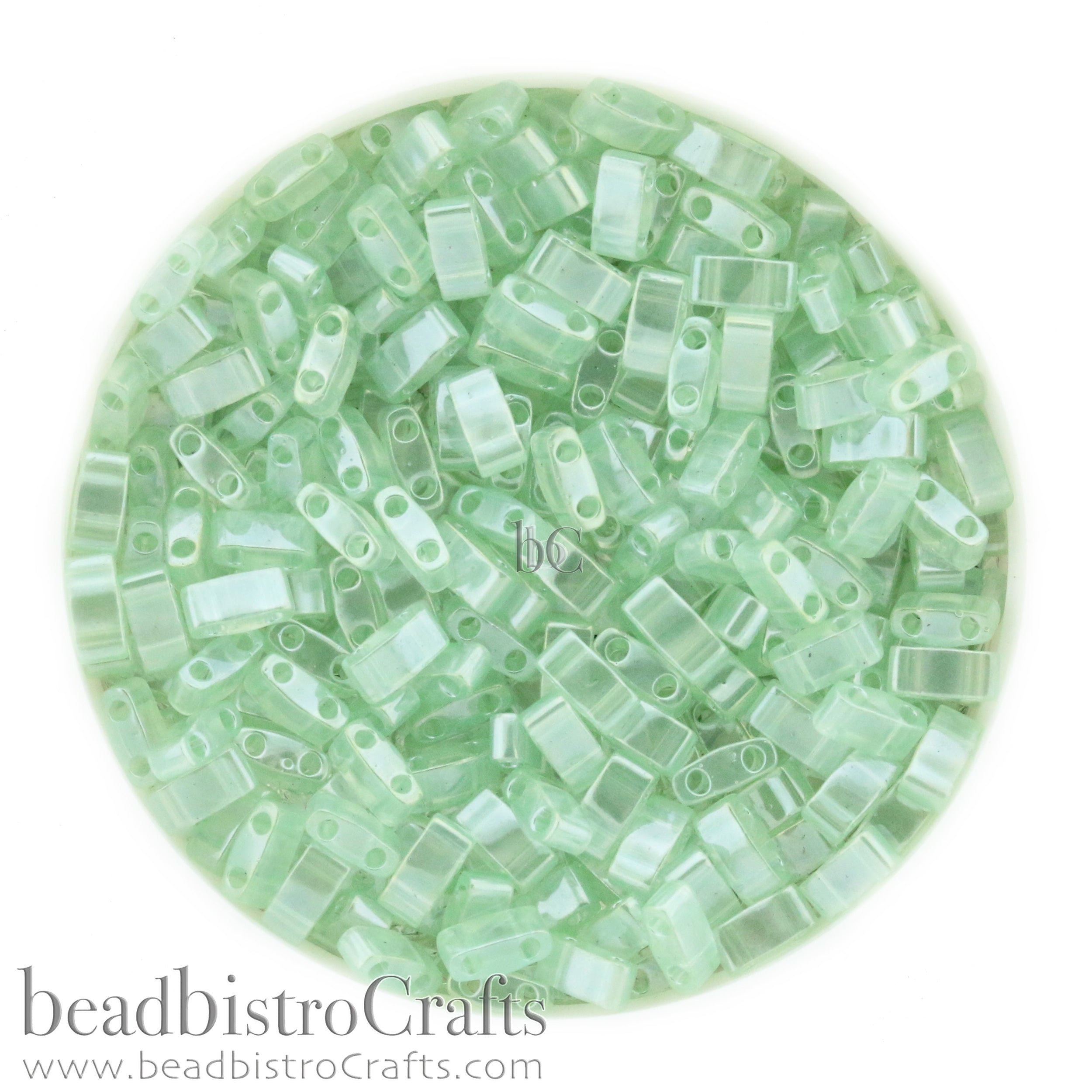 MIYUKI Half Tila Beads, Mint Sea Foam Luster # 370 - 10 grams