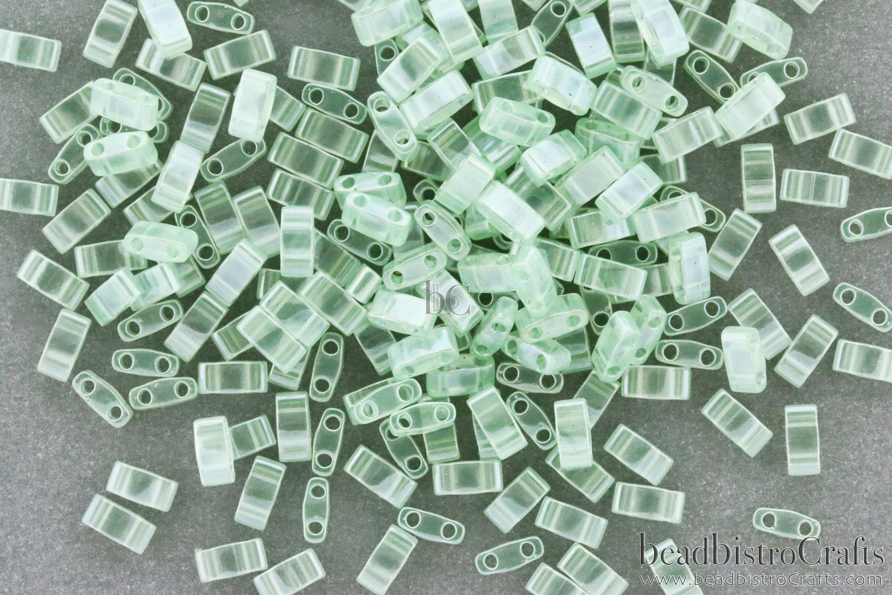 MIYUKI Half Tila Beads, Mint Sea Foam Luster # 370 - 10 grams