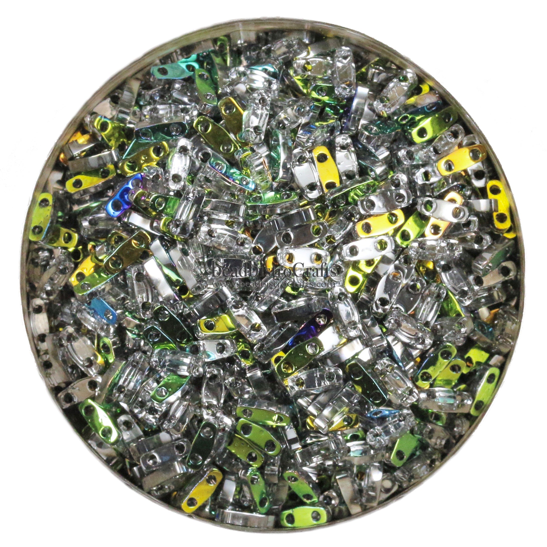 MIYUKI Quarter Tila Beads, Crystal VITRAIL # 4552 - 5 grams