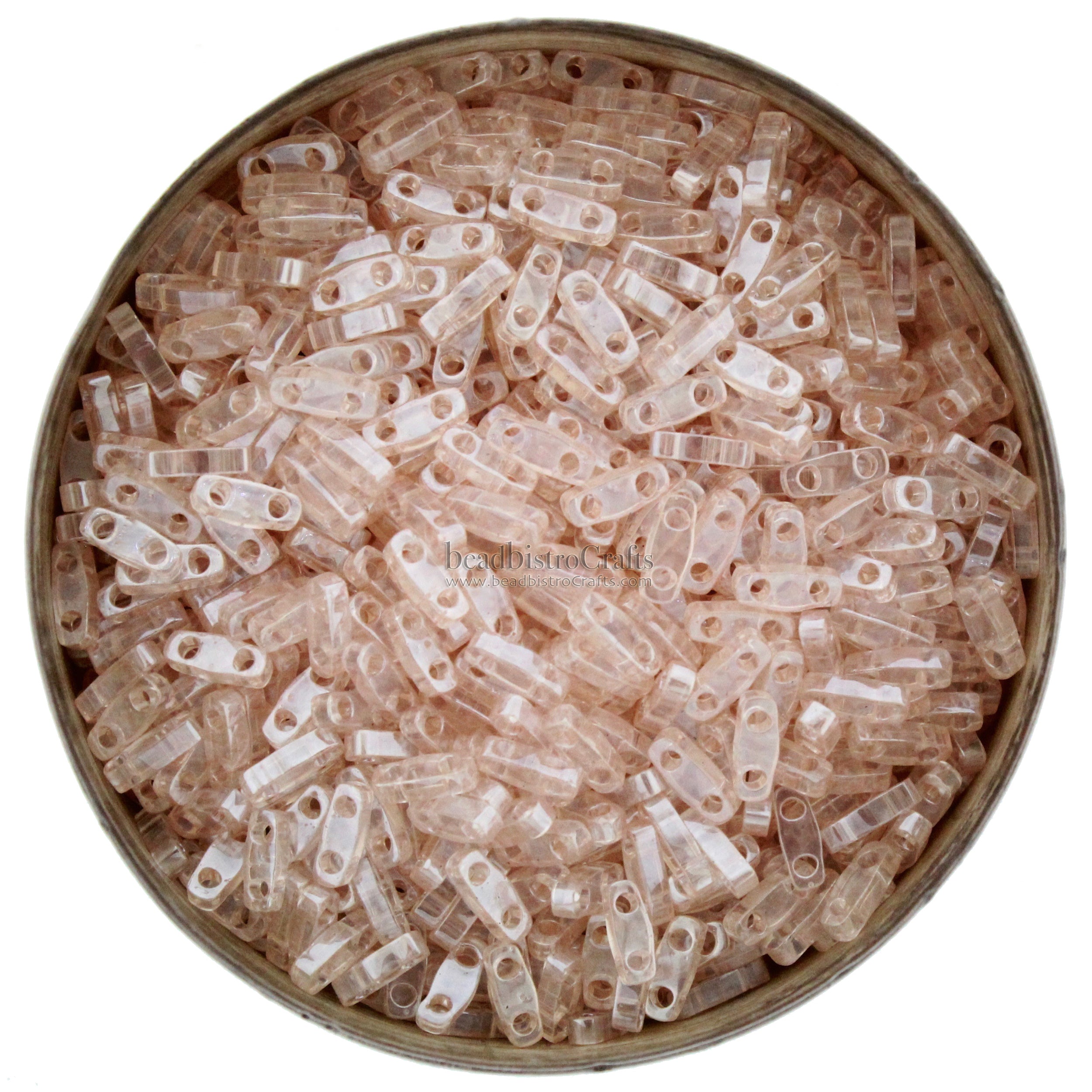 MIYUKI Quarter Tila Beads, Light Rose Luster # 365 (5 or 10 grams)