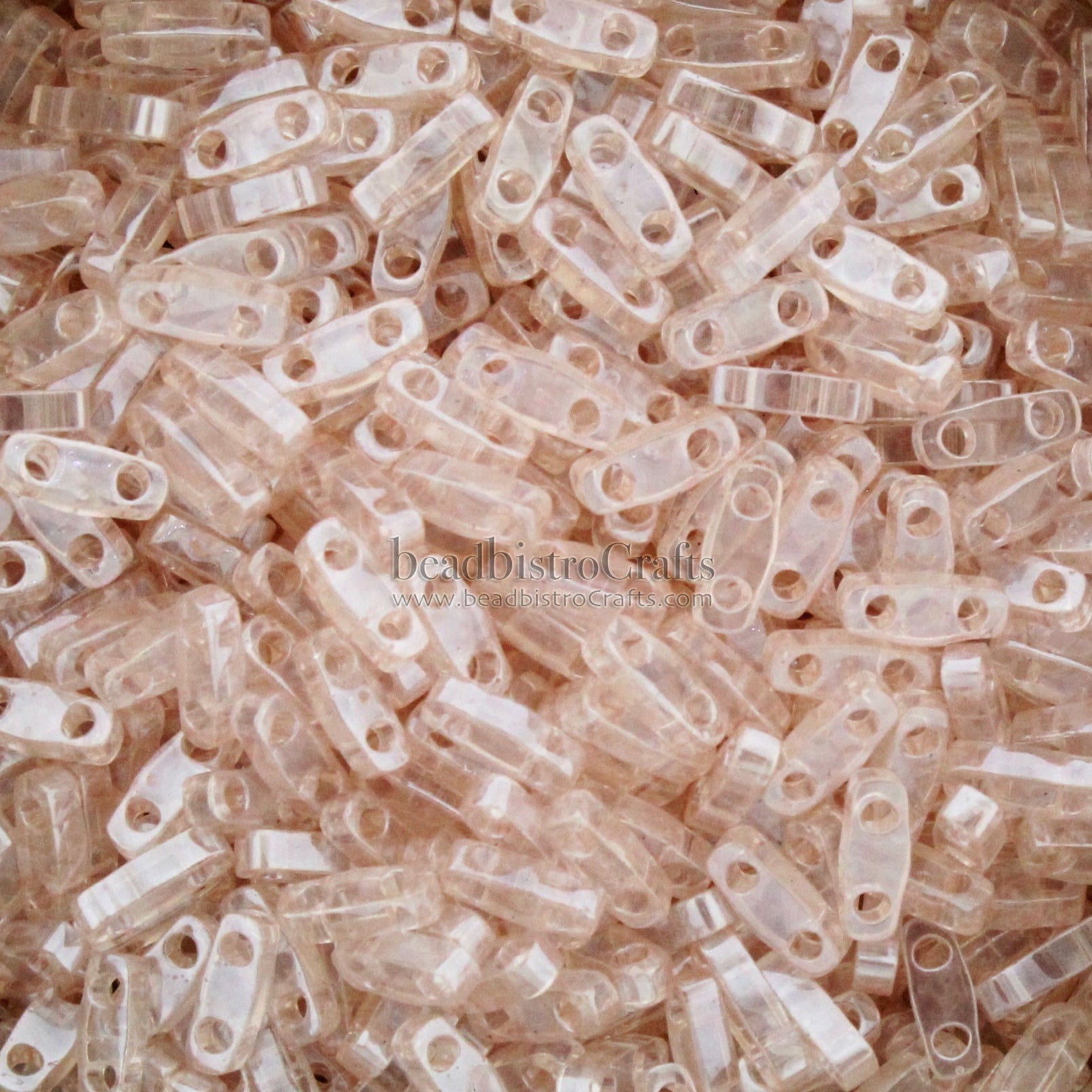 MIYUKI Quarter Tila Beads, Light Rose Luster # 365 (5 or 10 grams)