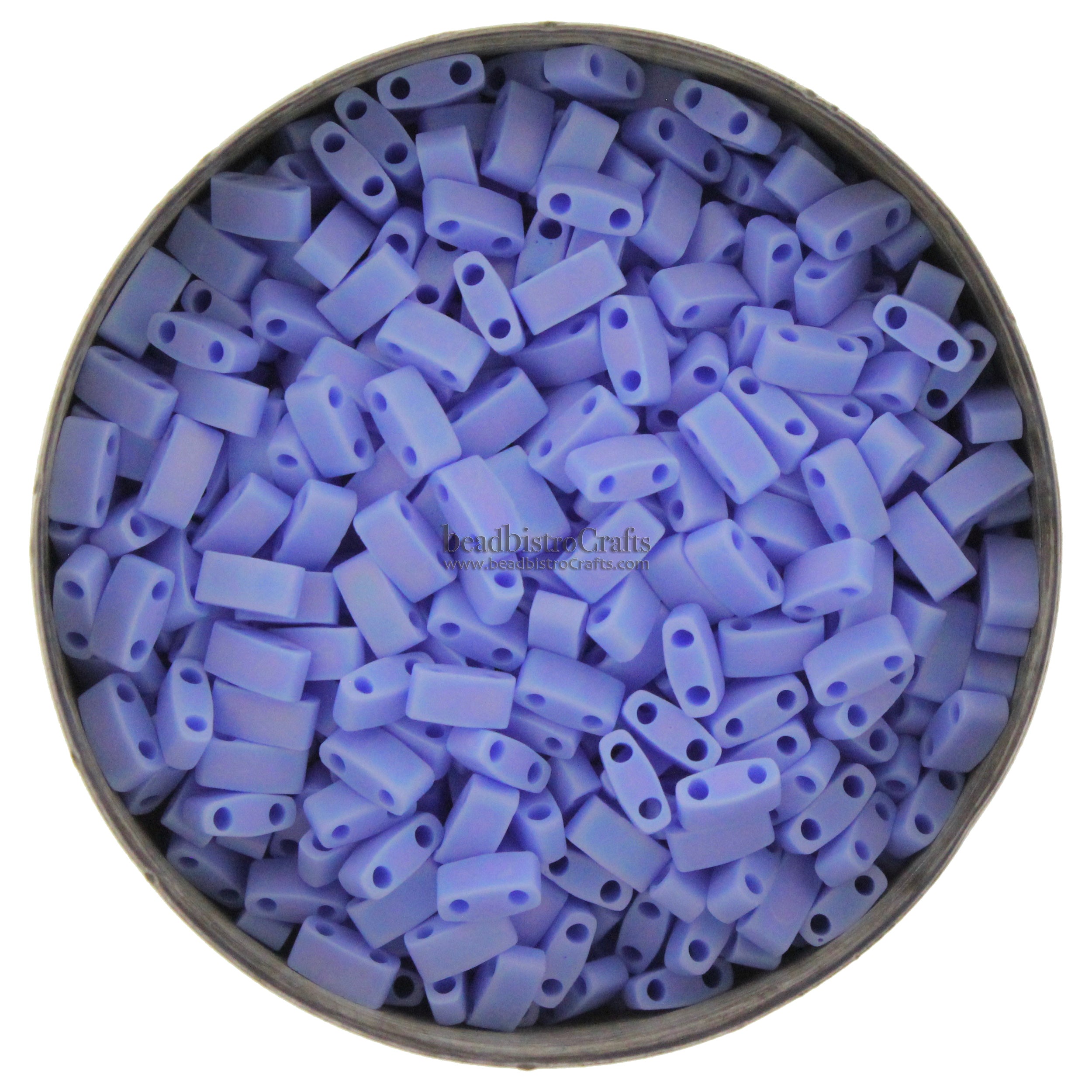 MIYUKI Half Tila Beads, Opaque Periwinkle Frosted AB # 417LFR - 10 grams