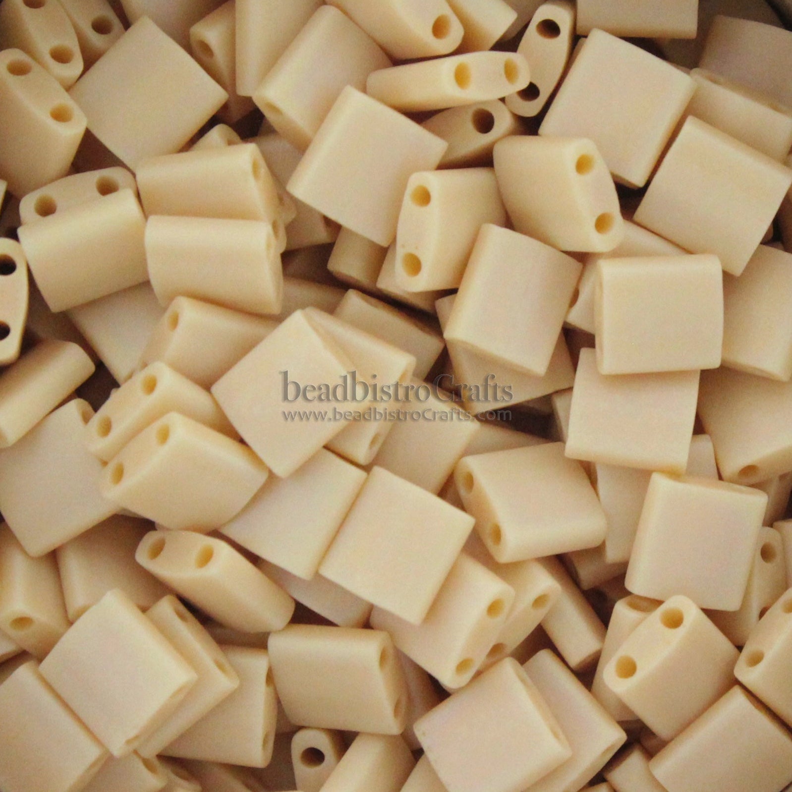 MIYUKI Full Tila Beads, Opaque Pear Frosted AB # 493FR - 10 grams