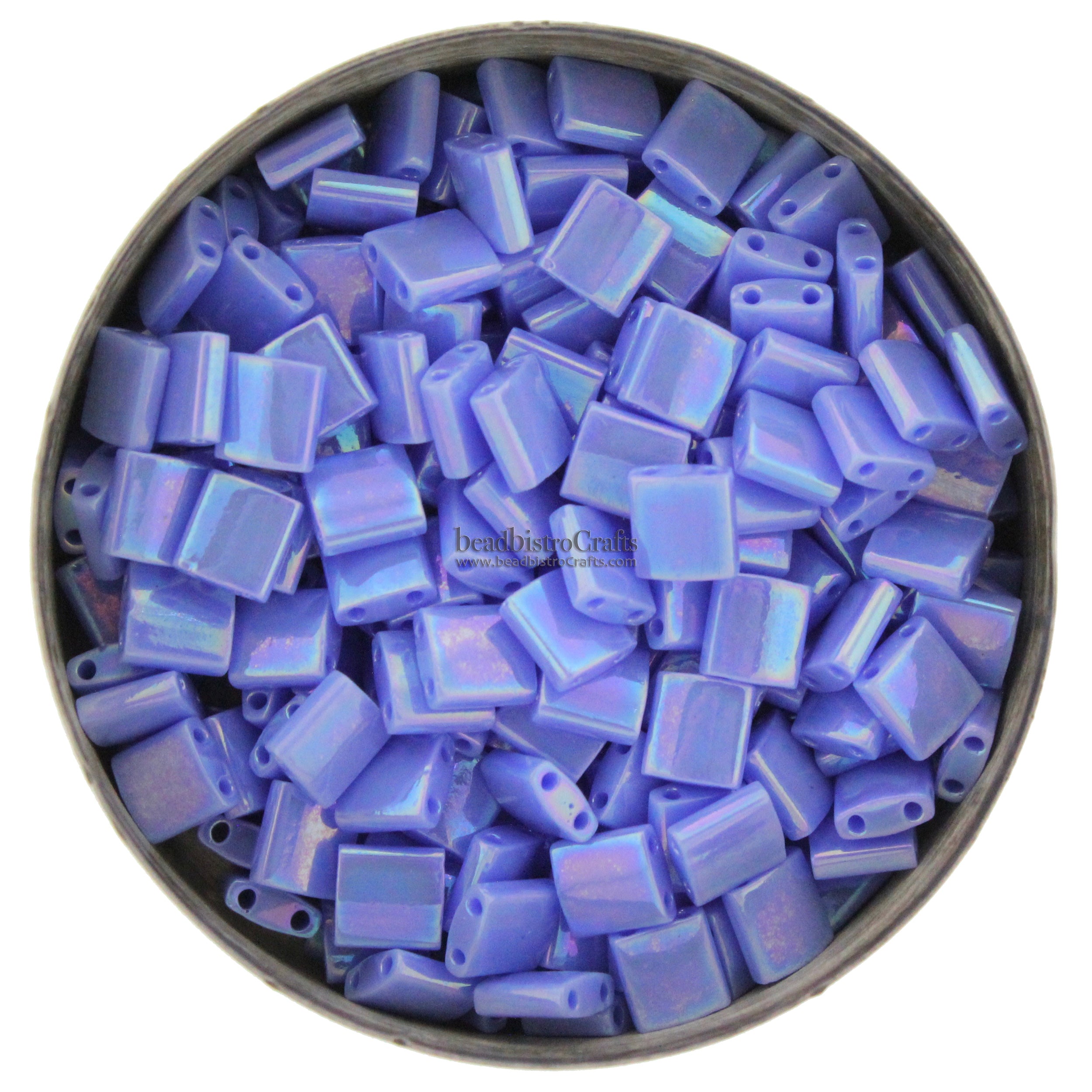 MIYUKI Full Tila Beads, Opaque Periwinkle AB # 483 - 10 grams