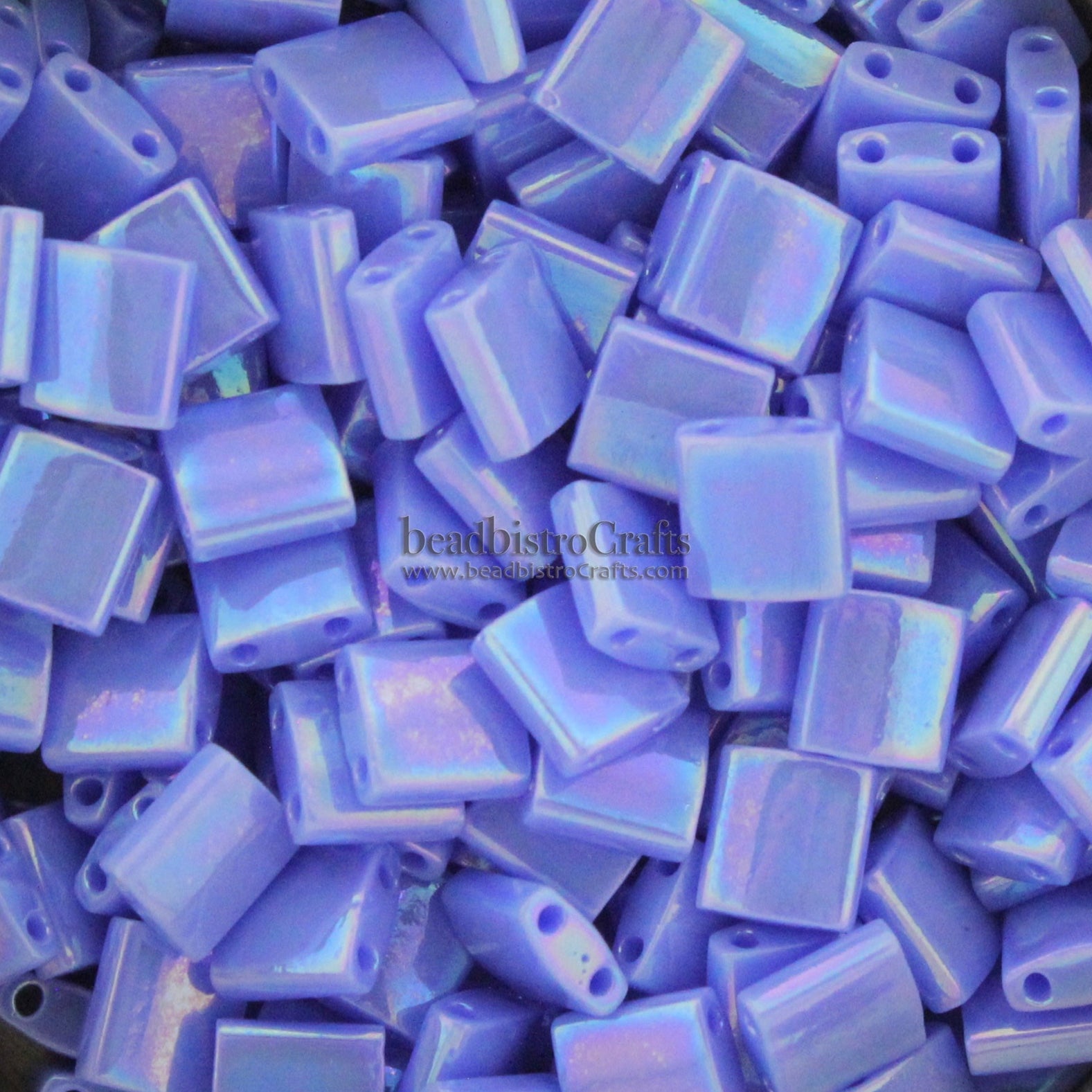 MIYUKI Full Tila Beads, Opaque Periwinkle AB # 483 - 10 grams