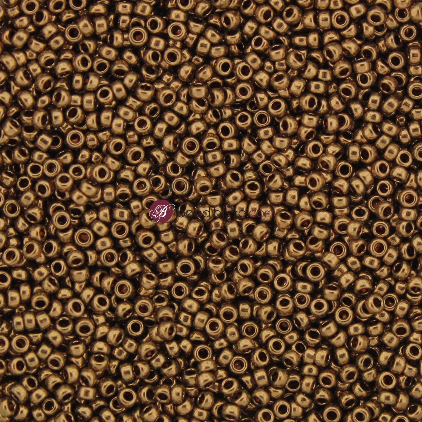 Miyuki 15/0 Round Seed Beads, Metallic Light Bronze # 457L ~ 8.2 Grams
