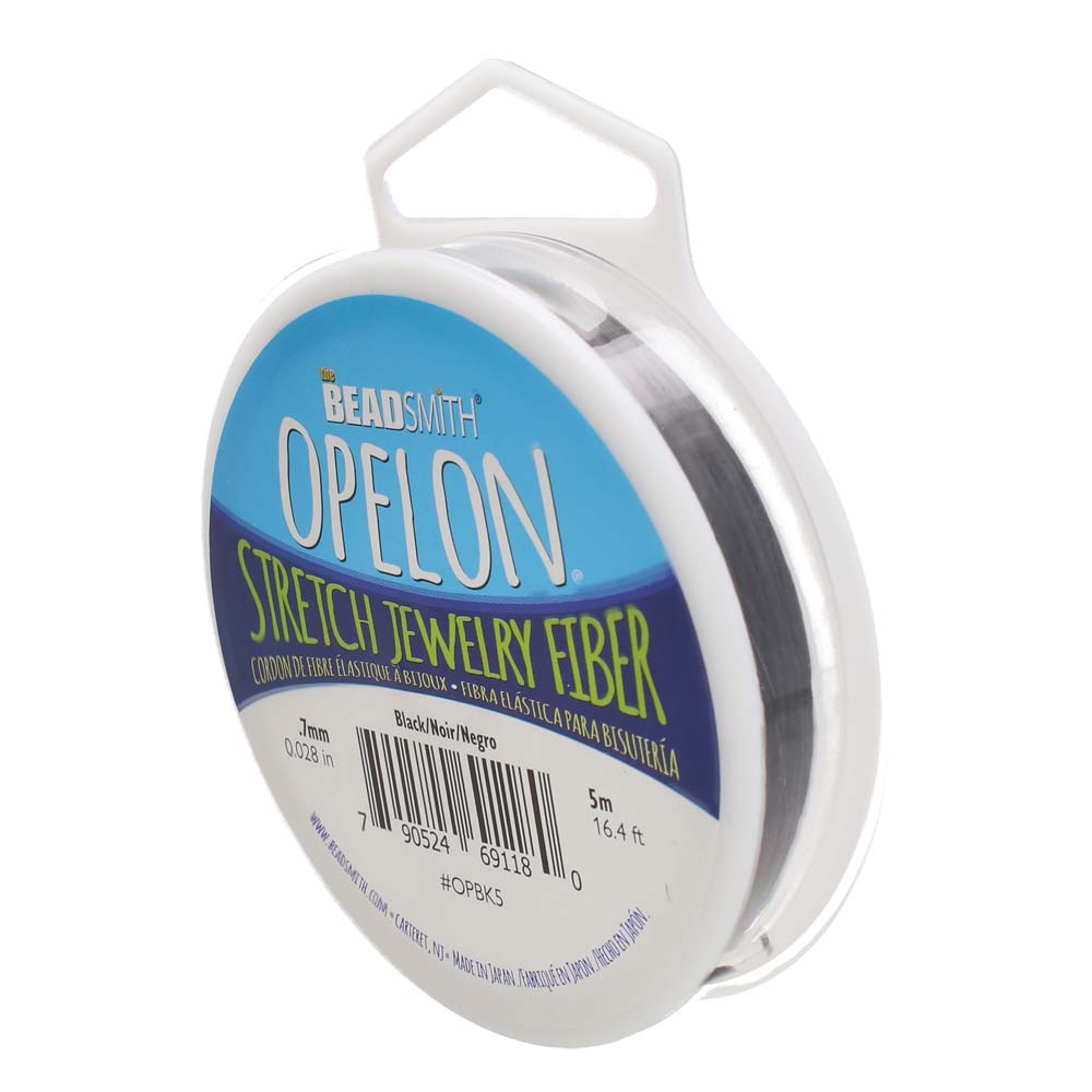 BeadSmith OPELON Black Stretch Bead Cord .7mm - 5 Meters