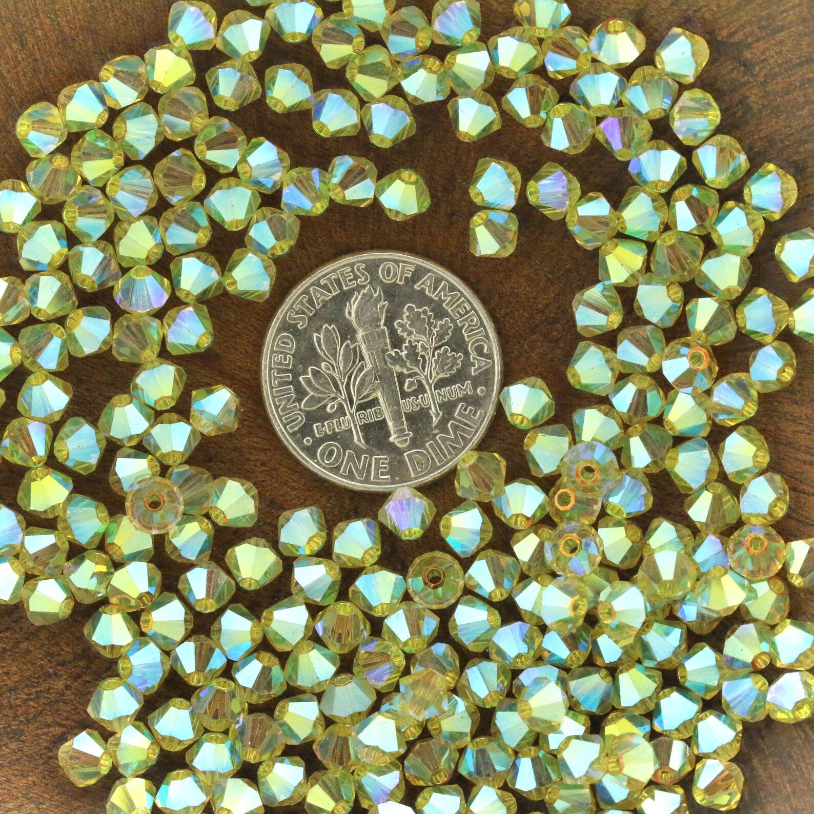 Acid Yellow AB2X 4mm, 6mm Preciosa Crystal Bicones