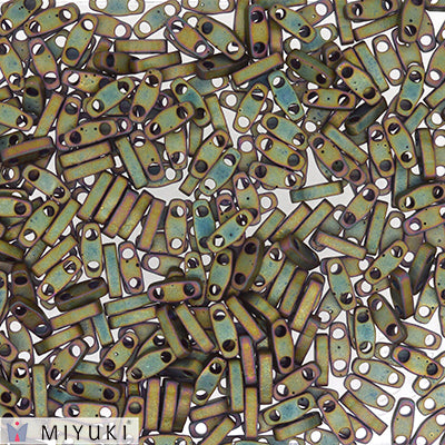 MIYUKI Quarter Tila Beads, Matte Metallic Khaki # 2035 (5 or 10 grams)