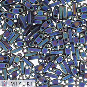MIYUKI Quarter Tila Beads, Matte Black AB # 401FR (5 or 10 grams)
