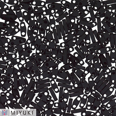 MIYUKI Quarter Tila Beads, Matte Black # 401F (5 or 10 grams)