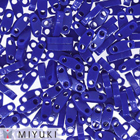 MIYUKI Quarter Tila Beads, Opaque Dark Blue # 414 (5 or 10 grams)