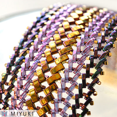 MIYUKI Quarter Tila Beads, Luster Crystal # 160 (5 or 10 grams)