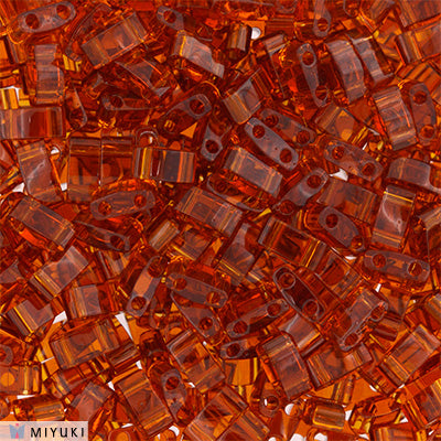 MIYUKI Half Tila Beads, Transparent Dark Topaz # 134 - 10 grams