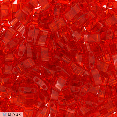 MIYUKI Half Tila Beads, Transparent Red # 140 - 10 grams