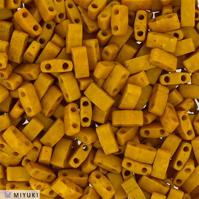MIYUKI Half Tila Beads, Matte Mustard # 2312 - 10 grams