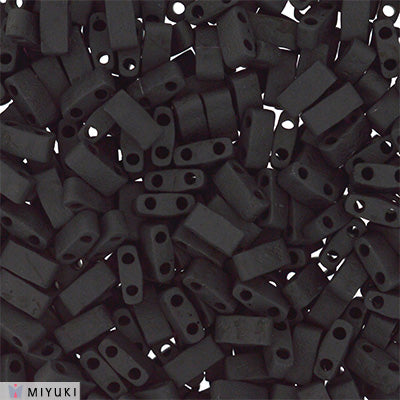 MIYUKI Half Tila Beads, Matte Black # 401F - 10 grams