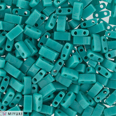 MIYUKI Half Tila Beads, Opaque Turquoise # 412 - 10 grams