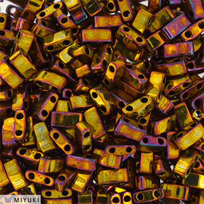 MIYUKI Half Tila Beads, Metallic Gold Iris # 462 - 10 grams