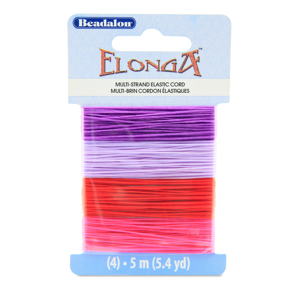 Beadalon® Elonga, 0.7mm Multi-Strand Lilac, Purple, Red & Pink Elastic Cord