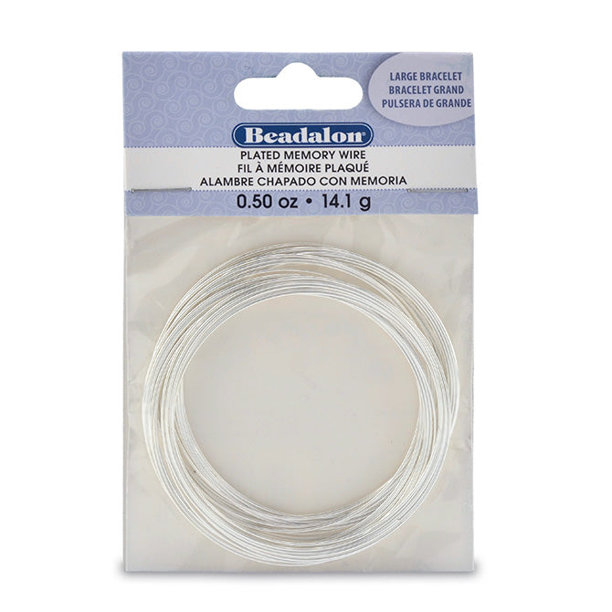Beadalon Silver Plate Memory Wire 30 Coils Large Bracelet (0.65mm .025in)