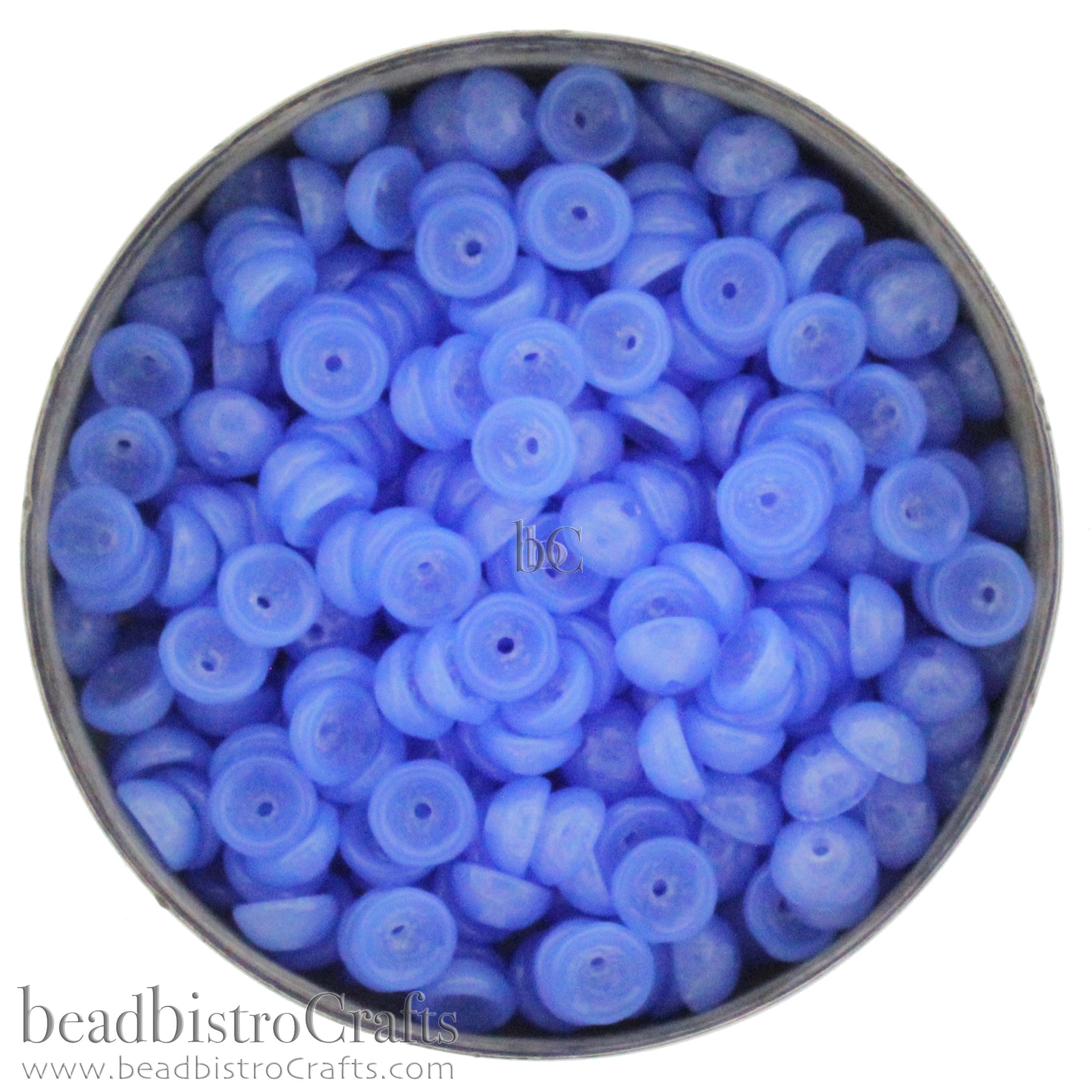 TeaCup Bead Milky Sapphire 4mm Czech Glass Bead Cap ~ 100pcs