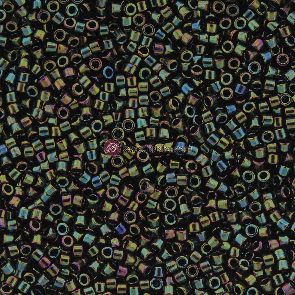 10g MIYUKI 11/0 DELICA Seed beads -METALLIC Green Iris - size 11 seed beads - #3