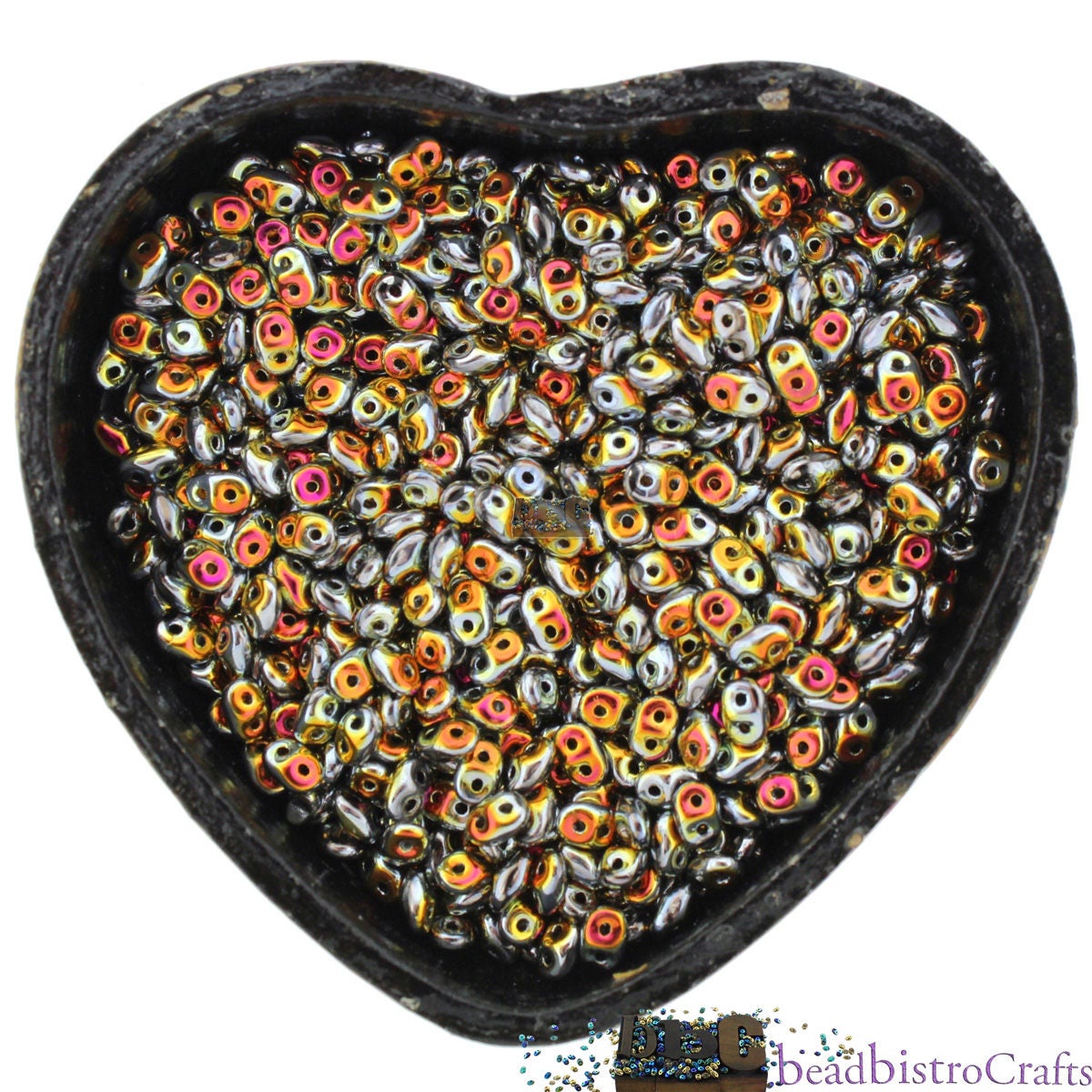 10g Czech SuperDuo - 2 hole beads - Jet FULL MAREA * 2.5x5mm