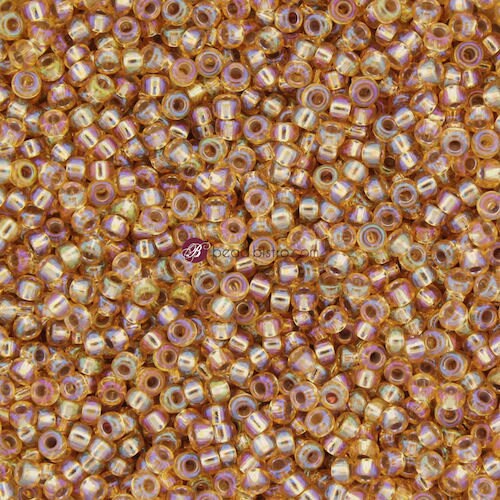 23g MIYUKI 11/0 Round Seed beads - SILVER Lined Gold AB - size 11 seed beads - #1003