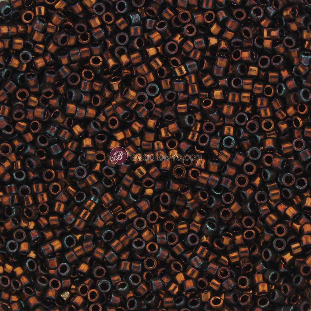 MIYUKI 11/0 DELICA - 5 or 10g Seed beads - METALLIC Dk Gold Iris - size 11 seed beads - #1002