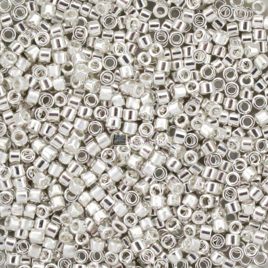 Choose your Size * SILVER - Bright STERLING Plated - MIYUKI Japanese seed beads - size 8 - size 11 - size 15- and Delica size 11 - # 961