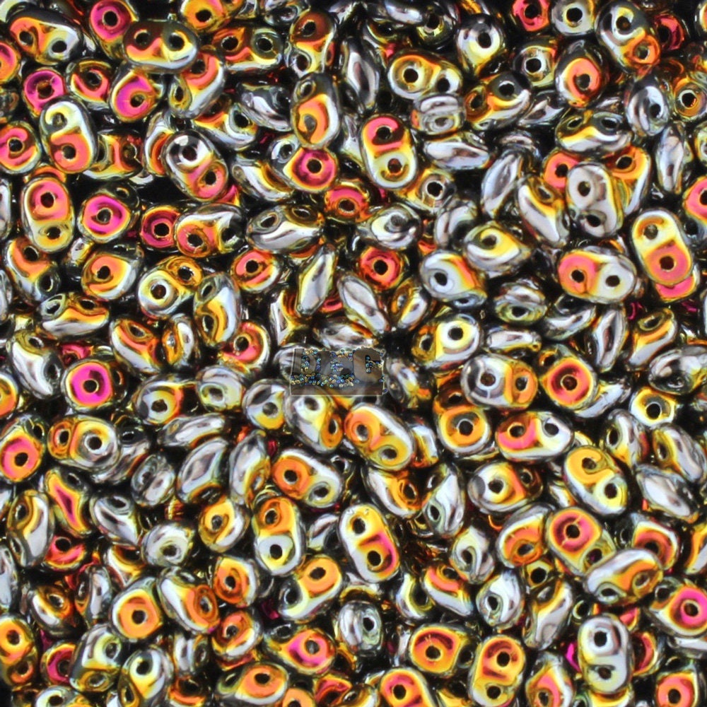 10g Czech SuperDuo - 2 hole beads - Jet FULL MAREA * 2.5x5mm