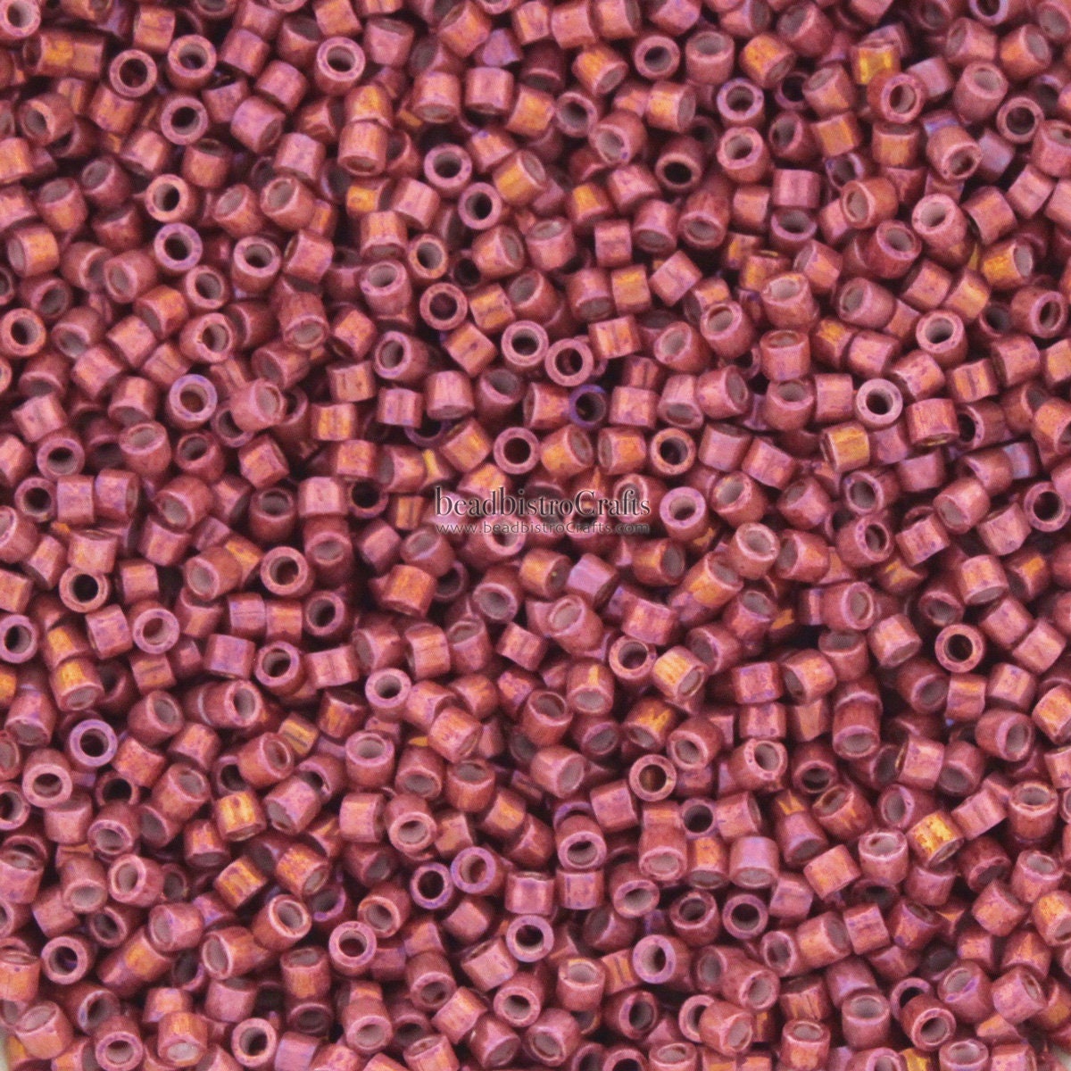 10g MIYUKI 11/0 DELICA Seed beads - Metallic Rhubarb LUSTER - size 11 seed beads - #1016