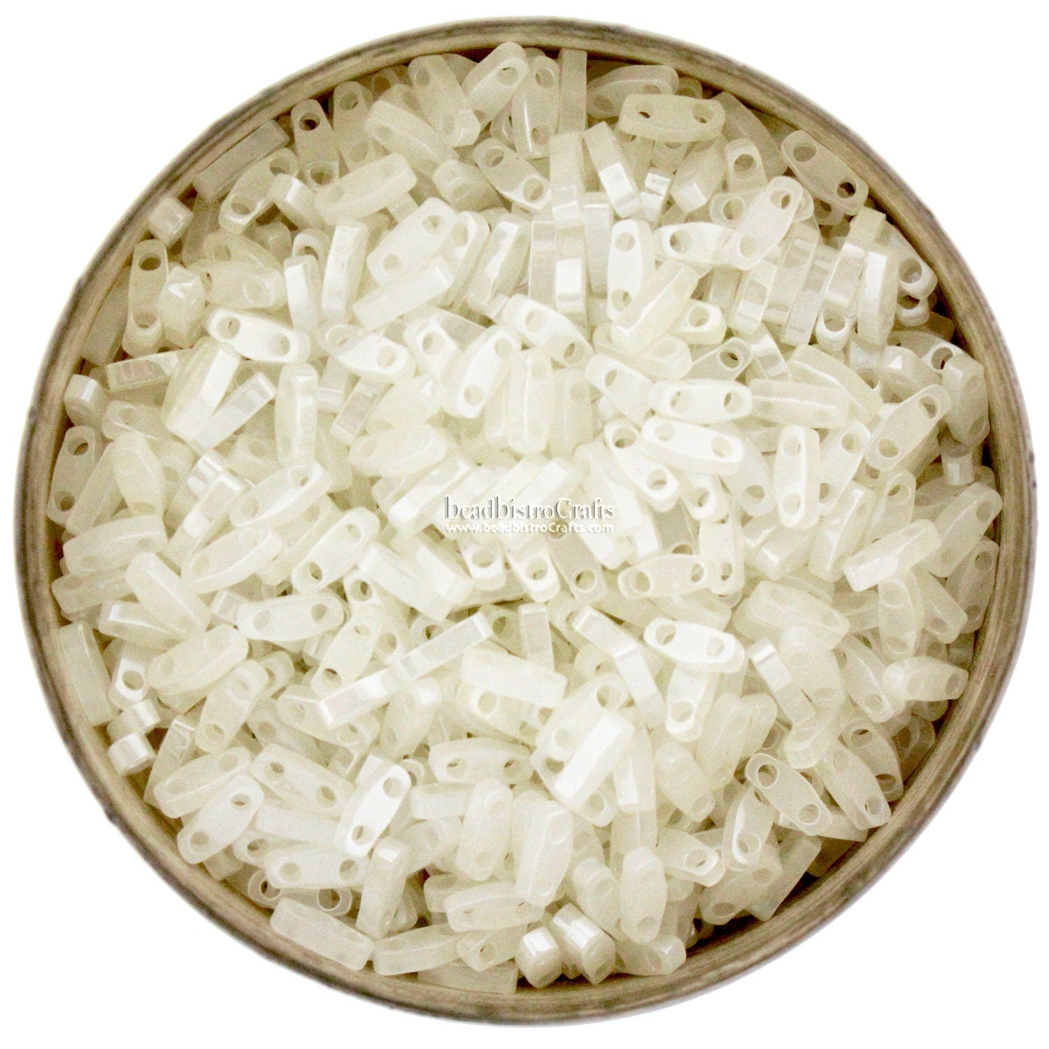 5g or 10g MIYUKI - 1/4 Tila Beads - OPAL CEYLON - # 512 - size 5mm x 1.2mm x 1.9mm - 2 hole - Quarter Tila