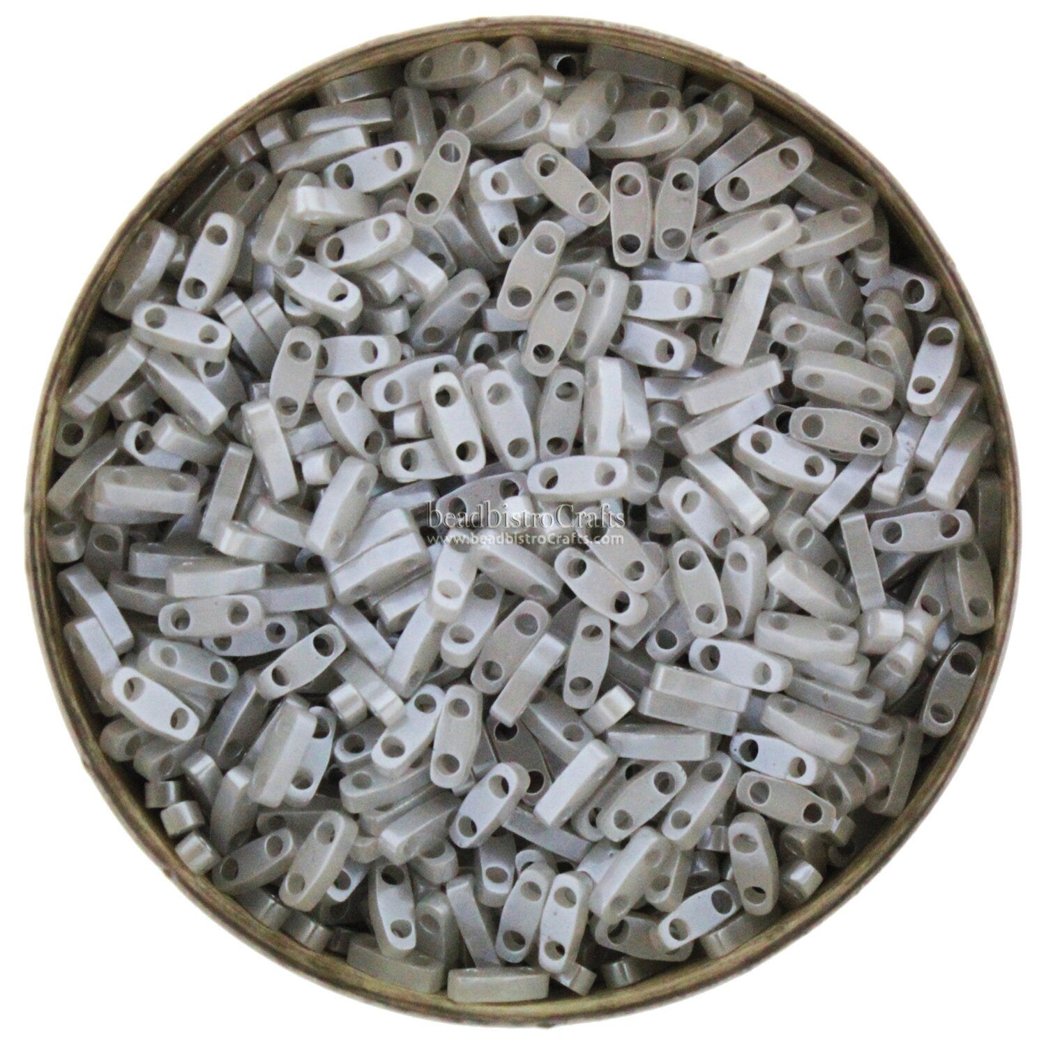 5g MIYUKI - 1/4 Tila Beads - GREY CEYLON - # 526 - size 5mm x 1.2mm x 1.9mm - 2 hole - Quarter Tila