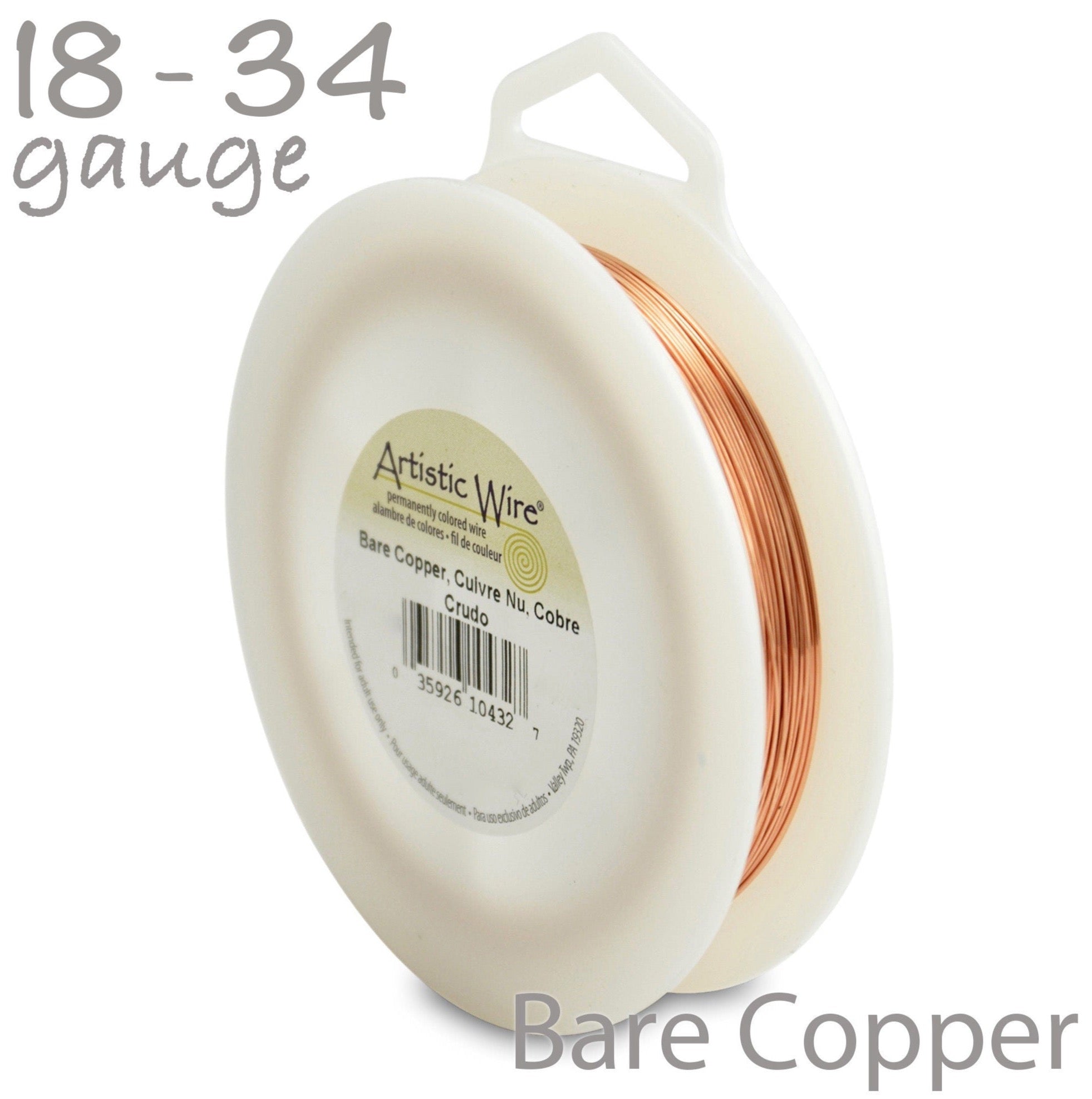 1/4LB Bulk Spools - Bare Copper Artistic Wire 18, 20, 22, 24, 26, 28, 30, 32, 34 Gauge Craft Wire