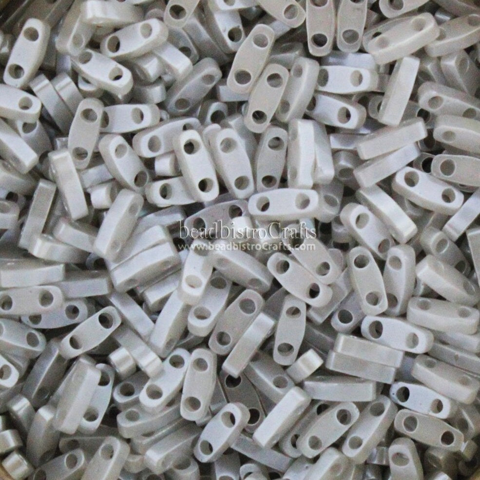 5g MIYUKI - 1/4 Tila Beads - GREY CEYLON - # 526 - size 5mm x 1.2mm x 1.9mm - 2 hole - Quarter Tila