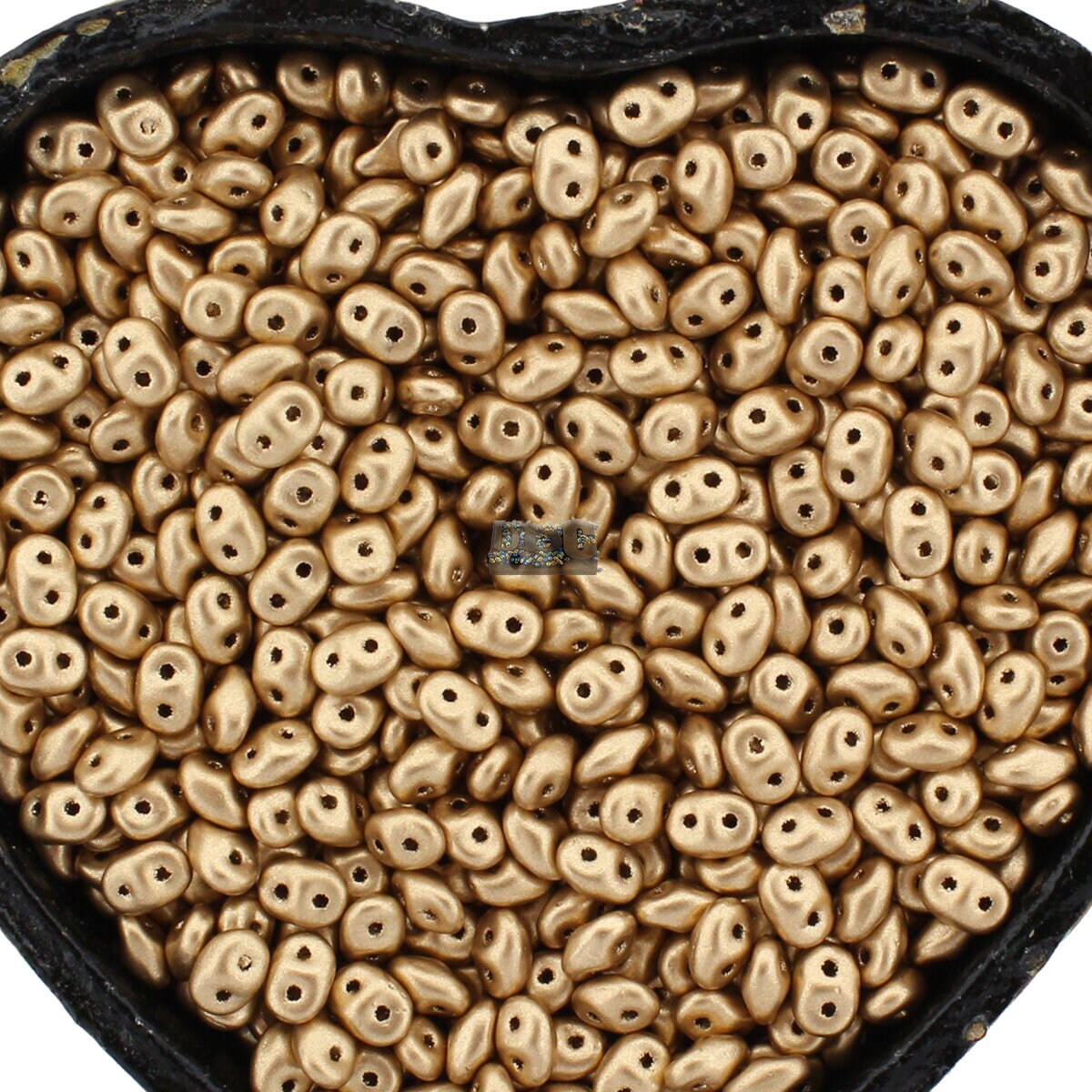 20g/100g Czech SuperDuo 2-hole Beads - Crystal BRONZE PALE GOLD * 2.5x5mm