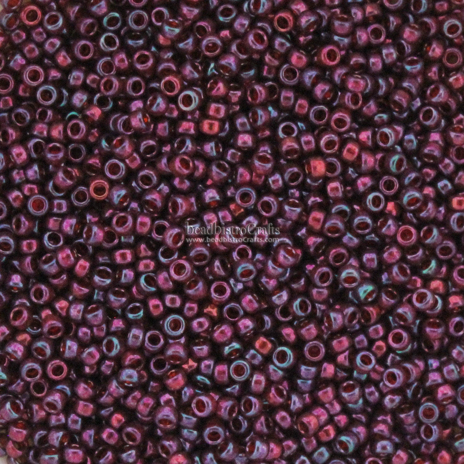 SIZE 15 seed beads - Cranberry GOLD LUSTER - 8.2g Miyuki Japanese Round seed beads # 313 (15/0) Rocailles