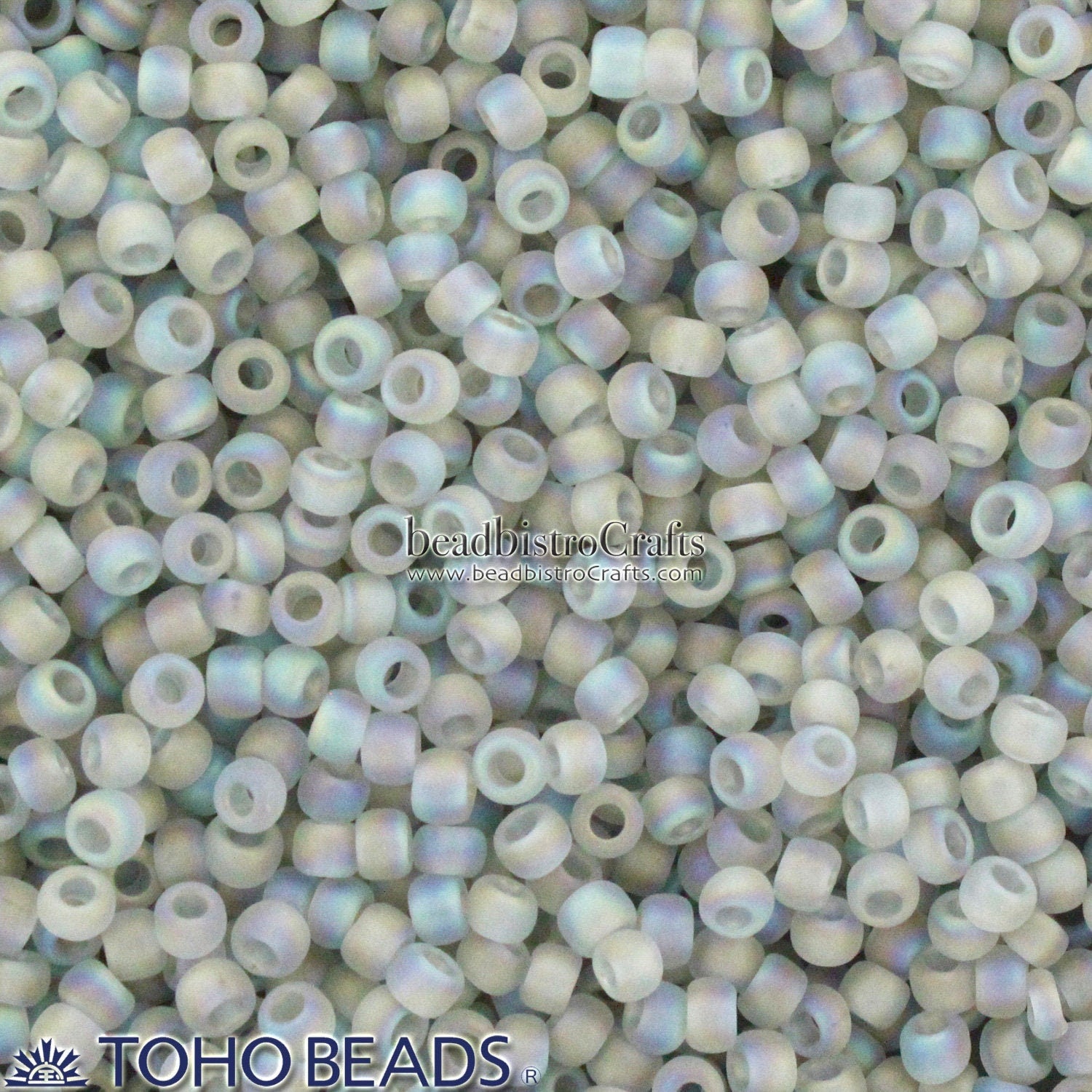 15g TOHO 11/0 * 8/0 ROUND Seed beads - Transparent FROSTED Rainbow Black Diamond - size 11 or size 8 matte seed beads - 176AF