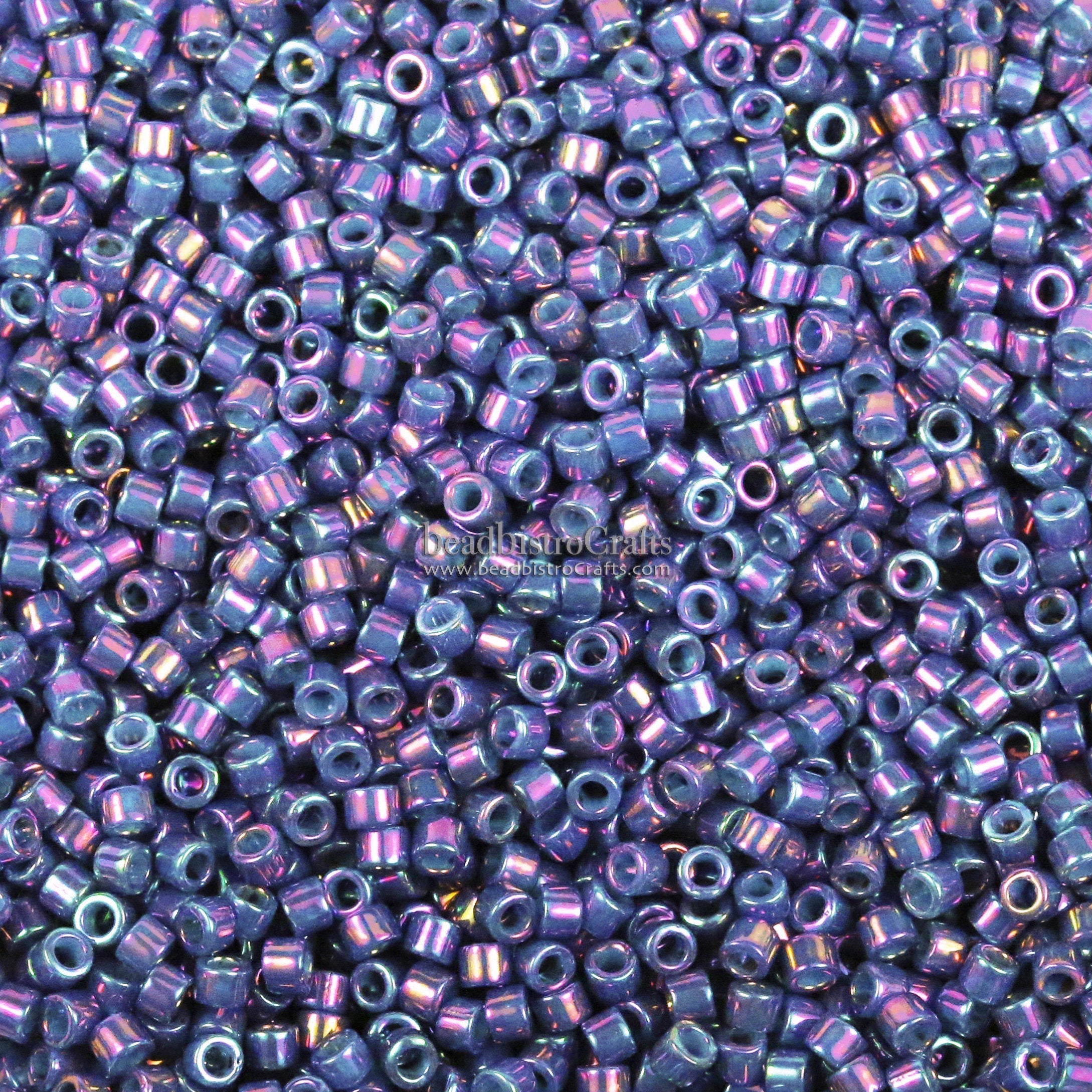 5g Miyuki 11/0 DELICA Seed beads - Opaque Slate PURPLE Rainbow LUSTERED - size 11 seed beads - #0134