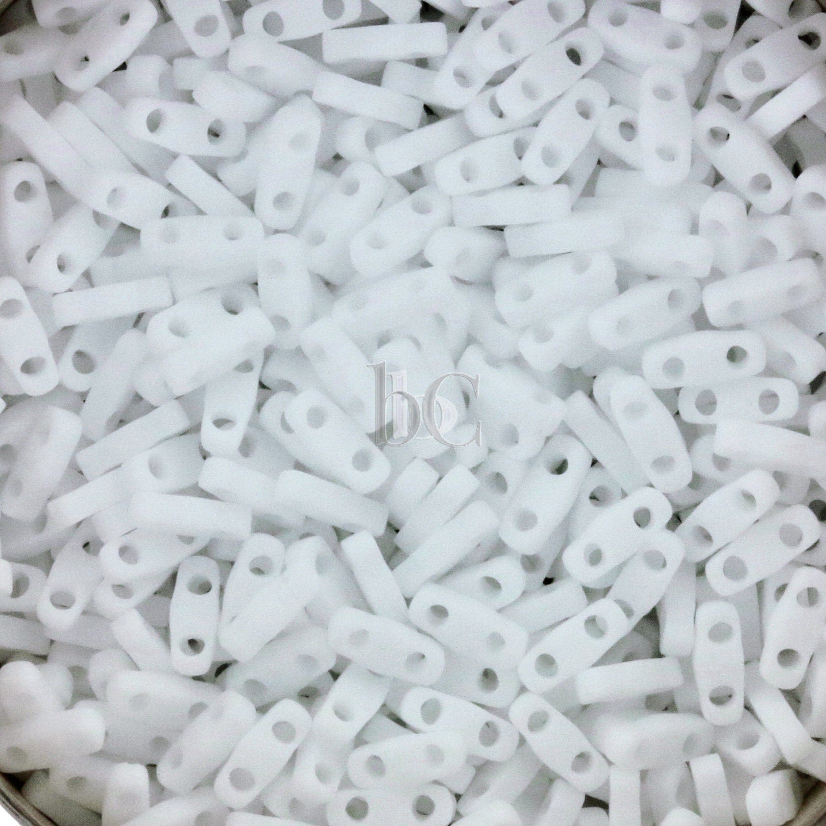 10g MIYUKI - 1/4 Tila Beads - MATTE Opaque White - # 402F - size 5x1.2x1.9mm - 2 hole - Quarter Tila
