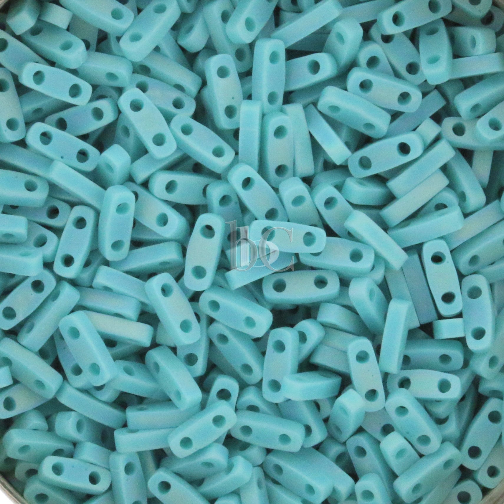 5g MIYUKI - 1/4 Tila Beads - FROSTED Opaque Turquoise AB - # 412FR - size 5x1.2x1.9mm - 2 hole - Quarter Tila