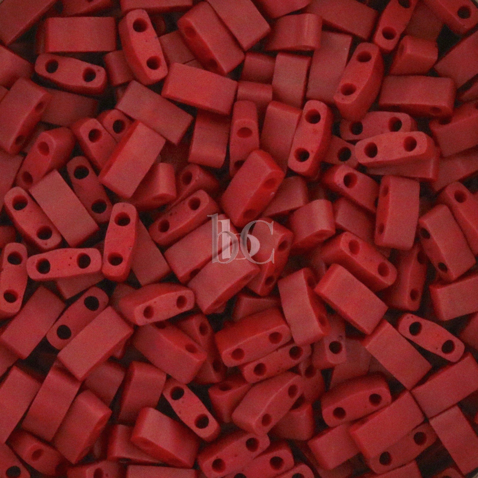 10g MIYUKI - 1/2 Tila Beads - MATTE Dark MAROON - size 5mm x 2.3mm x 1.9mm - 2 hole - Half Tila 2040
